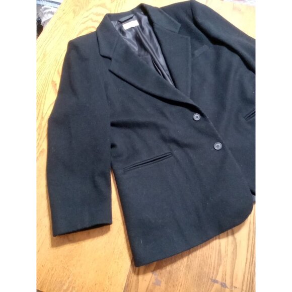 L.L. BEAN BLAZER Mens 14P Black CASHMERE WOOL Blend Preowned Sport Coat  Jacket - Picture 2 of 12